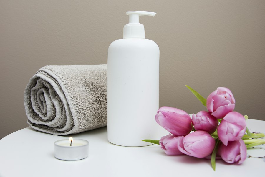 Tranquil luxury spa room with ambient candle light and massage table